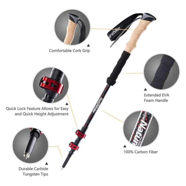 naturehike baston s003 1 Naturehike Bastones Trekking De Carbono S003 POR PAR
