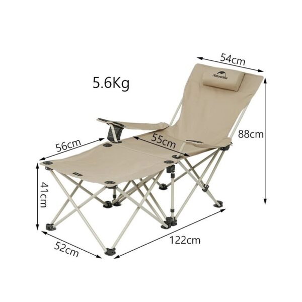 Naturehike Silla Reposera Plegable 2 En 1 Aluminio T05J