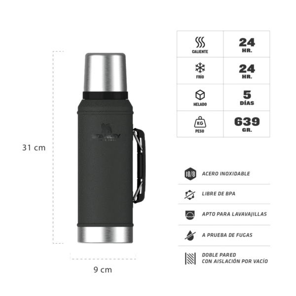 Stanley Termo Clasico 950ml Con Manija y Tapon Cebador