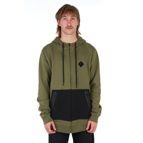 Contrast FZ Hoodie - Martini Olive - Frente - S25 Burton Campera Contrast