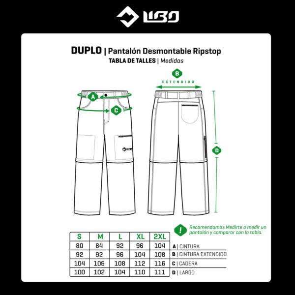 DUPLO-Ttalles Libo Pantalon Duplo Desmontable