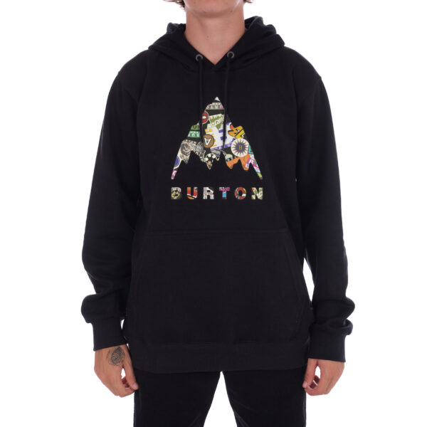 Mountain Logo Fill PO Hoodie - Black - Frente - W24 Buzo Burton Mountain Logo Fill