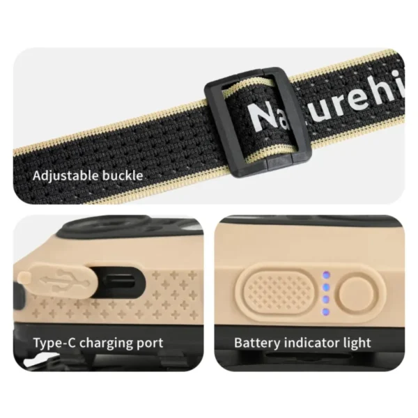 naturehike linterna 400lum 8 Naturehike Linterna Frontal Recargable IP66 400 Lúmens